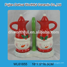 2016 popular design ceramic oil bottle,ceramic vinegar bottle in snowman shape